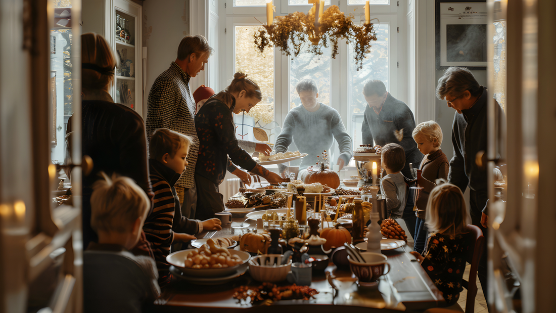 thankful family at Thanksgiving