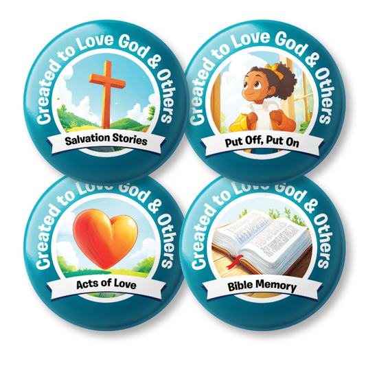 Created to Love God and Others: Student Buttons (5 sets)