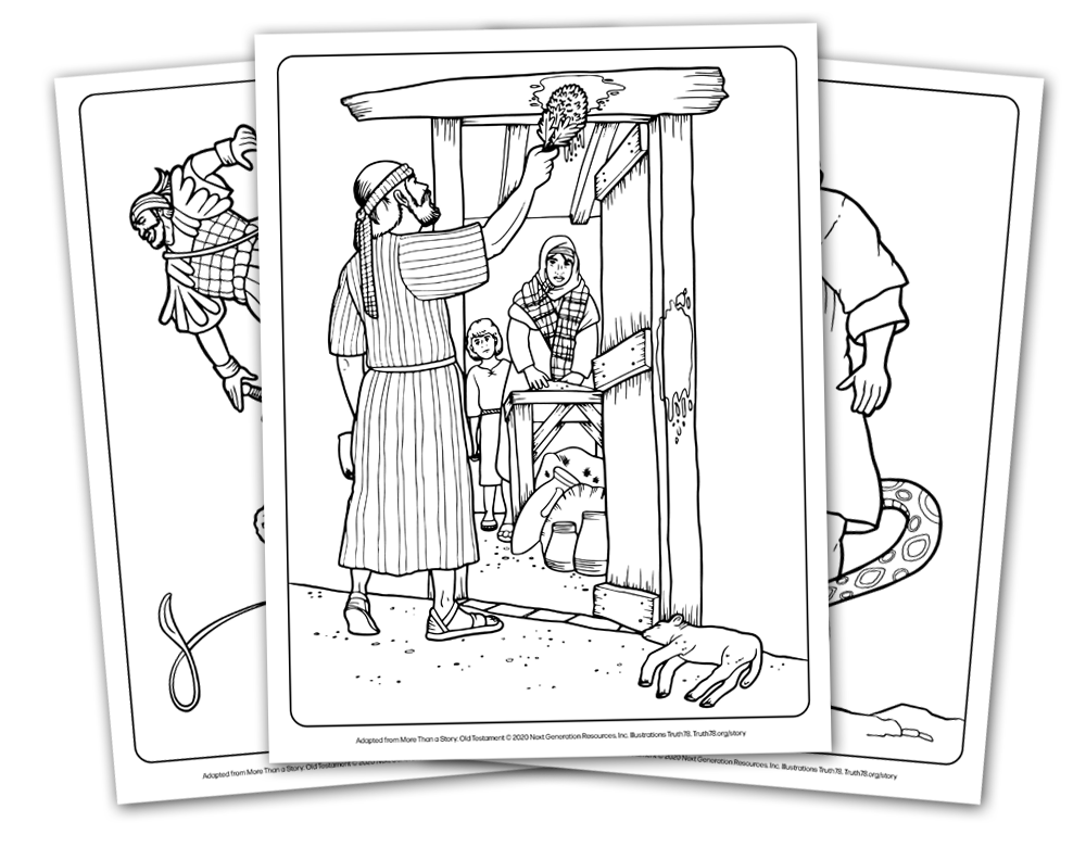 Coloring pages depicting scenes from the Bible for children to color and grow in their knowledge of Scripture.