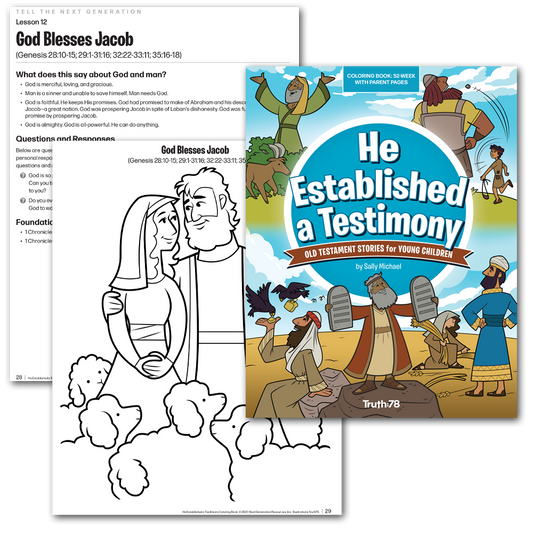 He Established a Testimony: 52 Lesson Coloring Book with Parent Pages